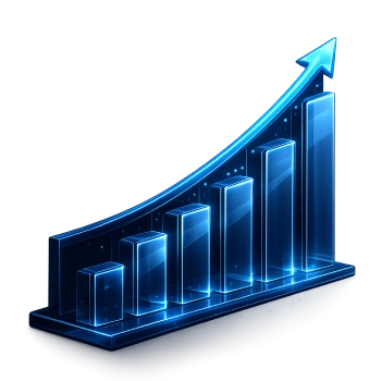 LLM business growth chart graphic