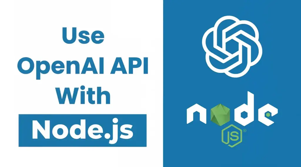 OpenAI API and Node.js integration graphic for building a sentiment analysis app.